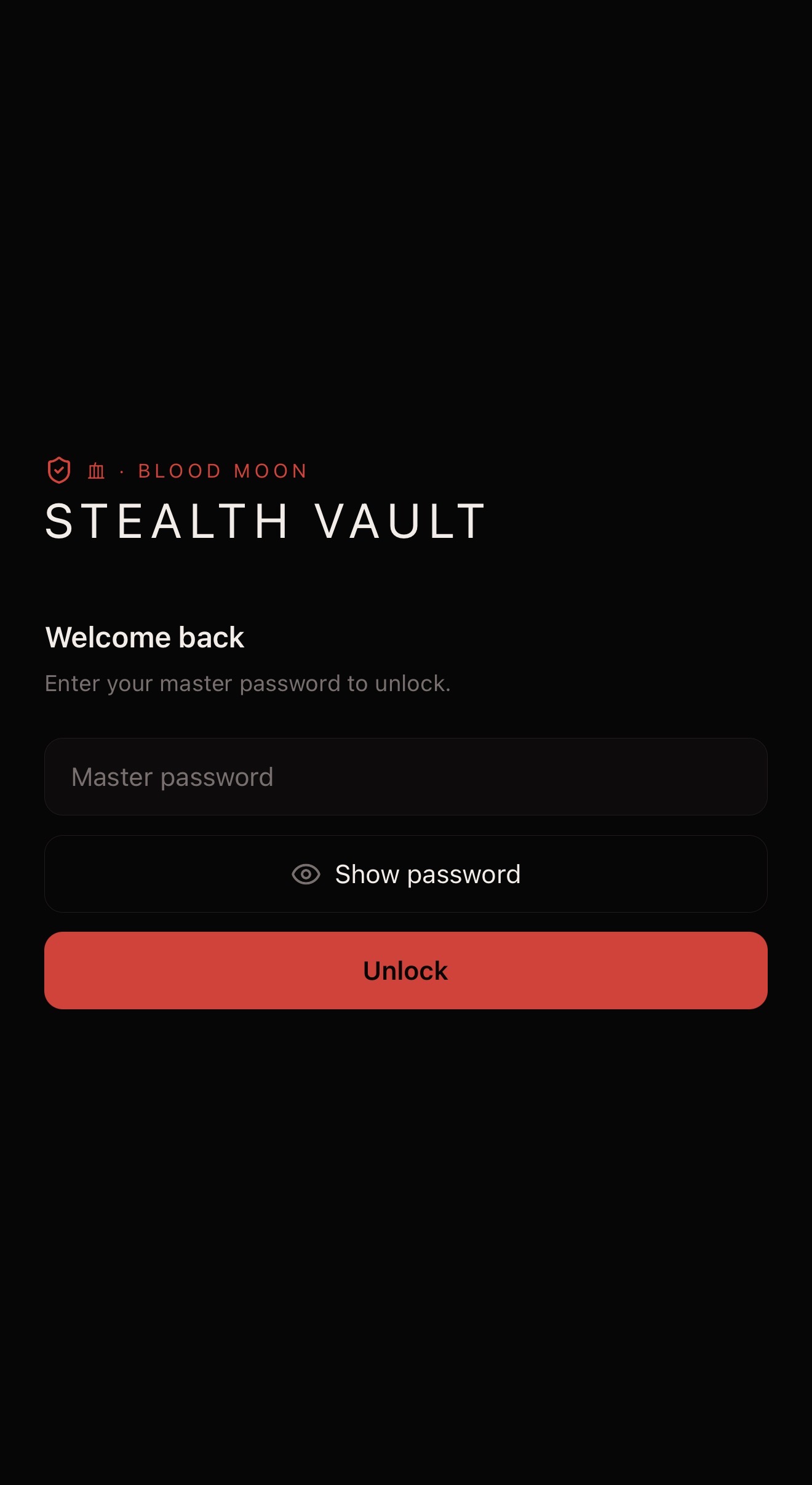 Stealth Vault app screenshot