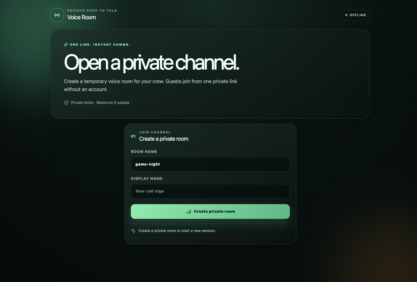 Voice-room app screenshot